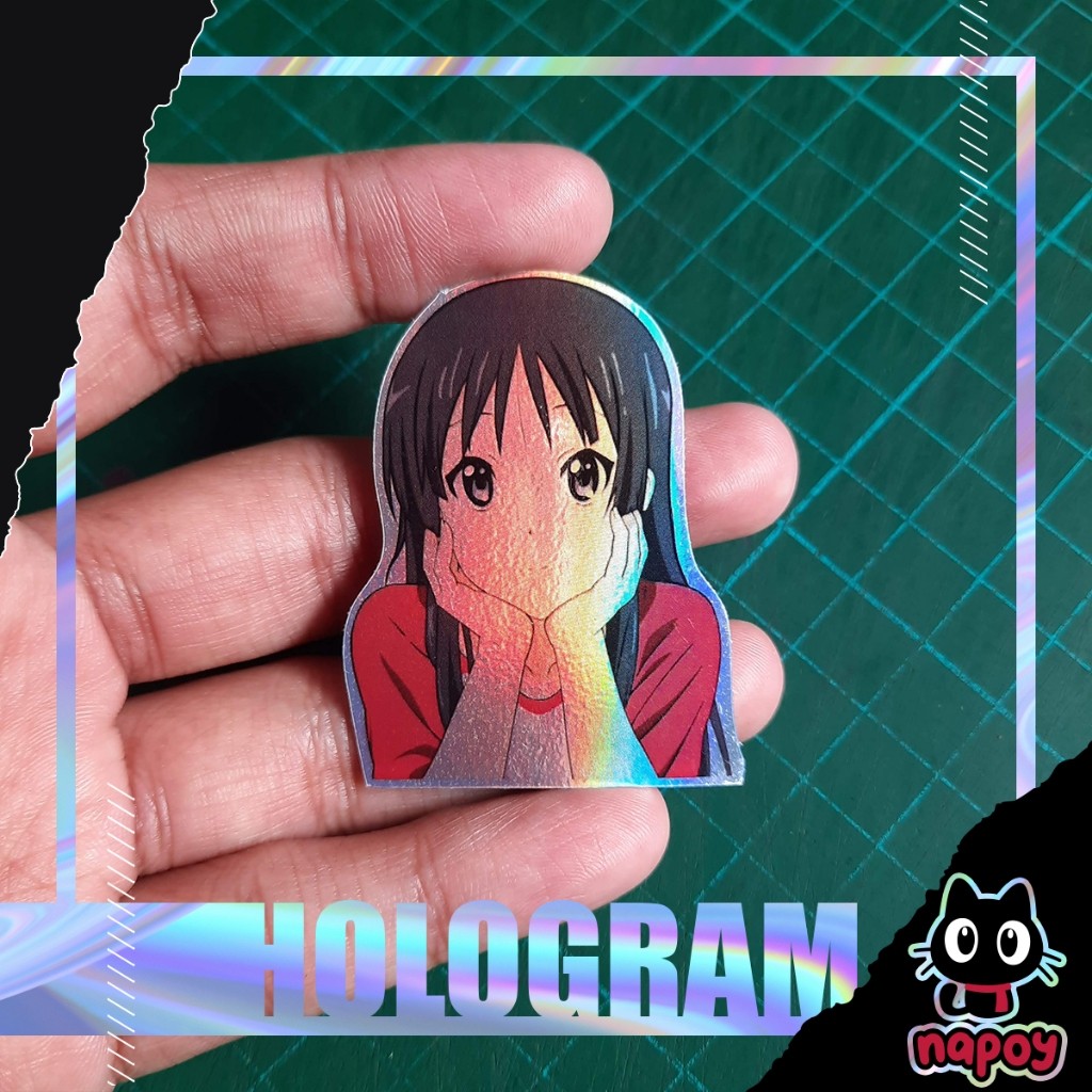 Stiker Hologram Anime K-ON Akiyama Mio melamun