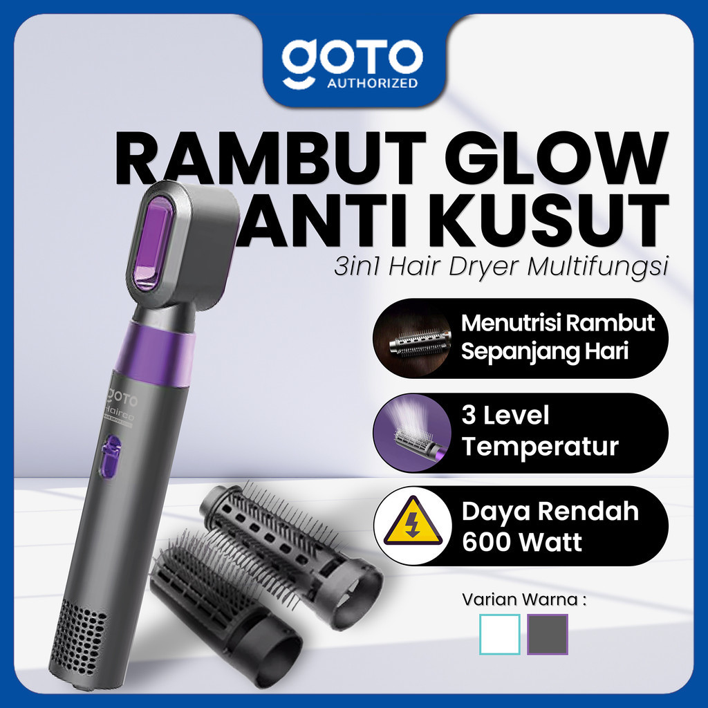 Goto Hairco Hair Dryer Sisir Blow Hairdryer Pengering Rambut 3in1
