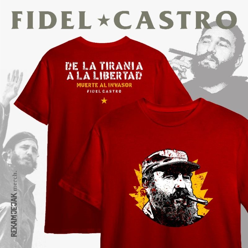 KAOS FIDEL CASTRO | KAOS TOKOH | KAOS PREMIUM | REKAMJEJAKMERCH