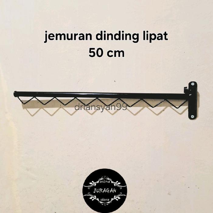 JEMURAN DINDING LIPAT SINGEL / GANTUNGAN BAJU DINDING GANTUNG HANGER - Hitam