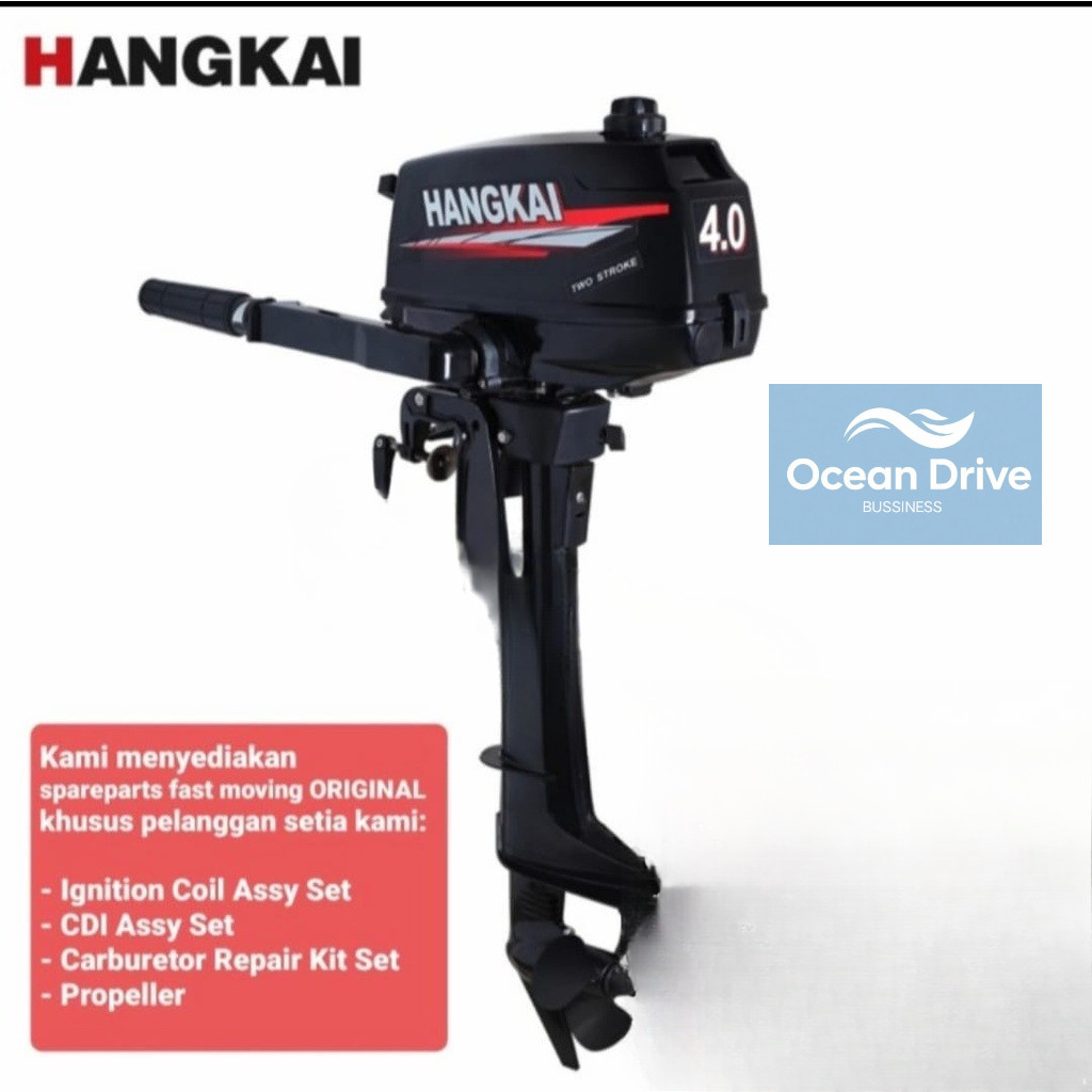Mesin Tempel HANGKAI 4 PK / HP 2 Tak untuk Kapal / Perahu ( 2 Stroke Boat Outboard Motor )
