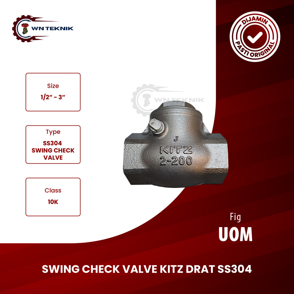 SWING CHECK VALVE KITZ 1" INCH SS304 ORIGINAL