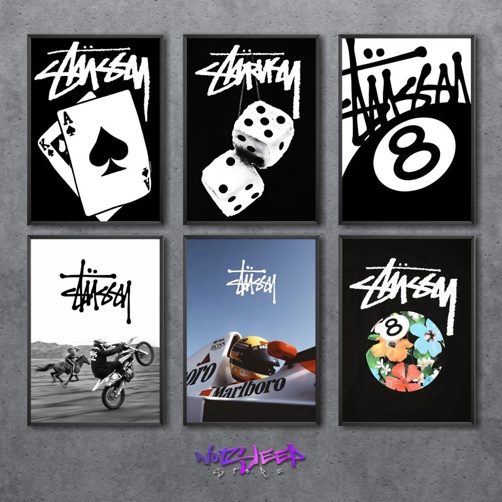 brand poster dinding stussy supreme stussysecond nike streetwear bape adidas vintage hd