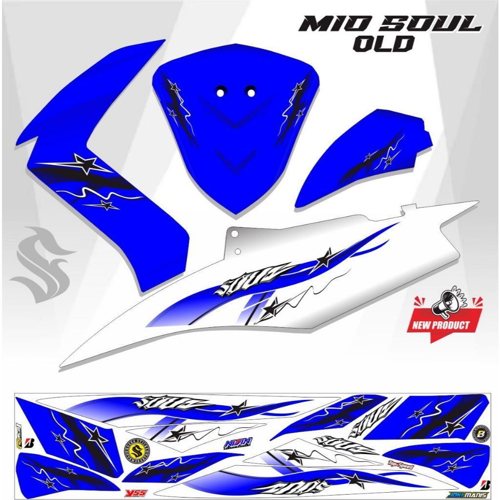 STICKER MOTOR / VARIASI MOTOR MIO SOUL LAMA / STRIPING STICKER MIO SOUL VARIASI