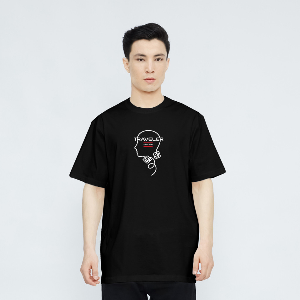 (COD) DADUNG | Kaos Pria Warna Hitam, Nyaman dan Stylish | TRAVELER - T-SHIRT