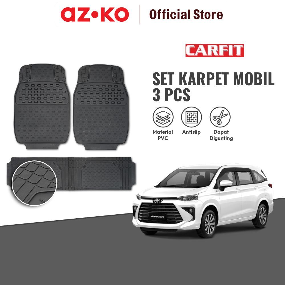AZKO Carfit Set Karpet Mobil Car Carpet Aksesoris Alas Interior Mobil Car Cabin Mat Perlengkapan Oto