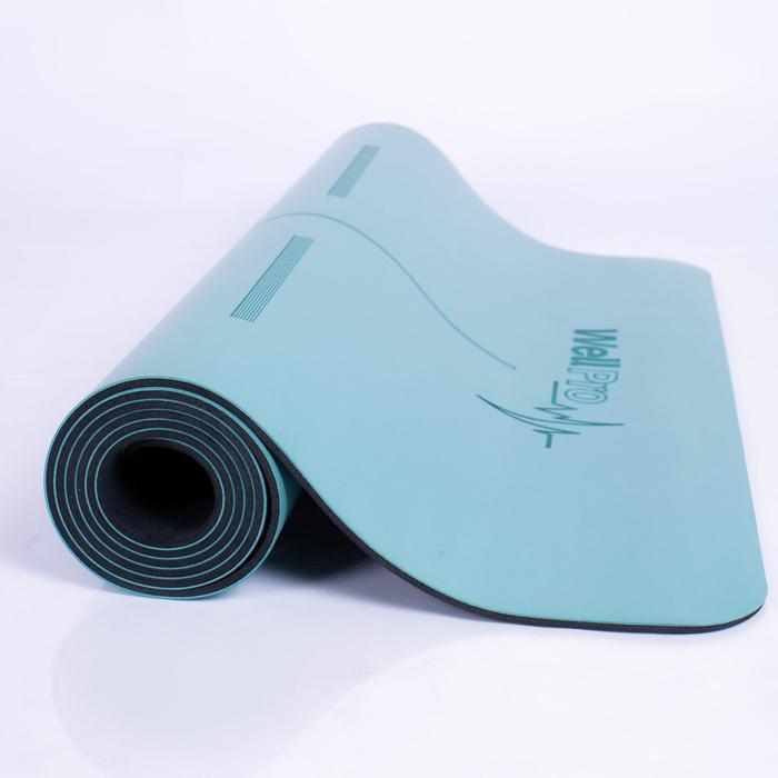 EXPLOREFIT yoga mat pu rubber 5 mm. yoga mat anti slip. yoga mat premium - Hijau