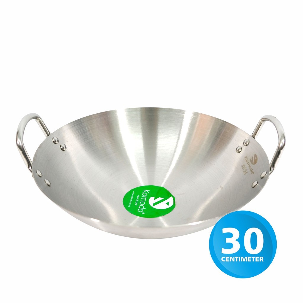 Komodo Kuali Wajan Penggorengan 30cm Stainless Steel Diameter 30 cm