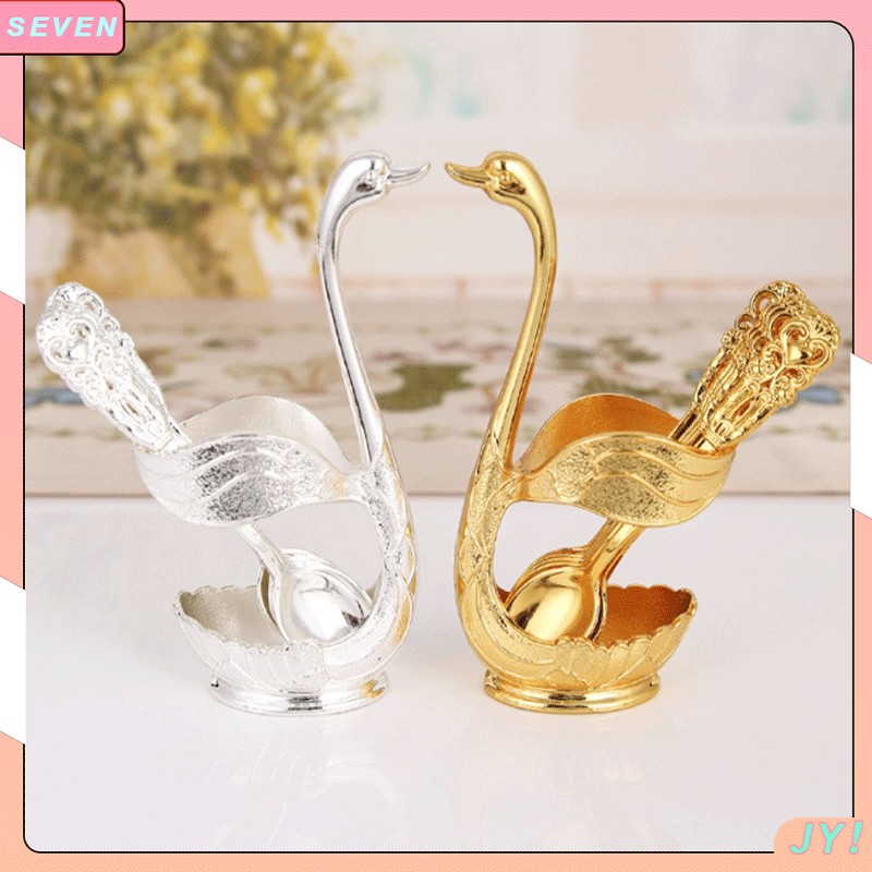 Garpu Buah Angsa Mewah dan Elegan, Penyimpanan Dapur, Peralatan Makan Kreatif, Kerajinan Logam, Set 