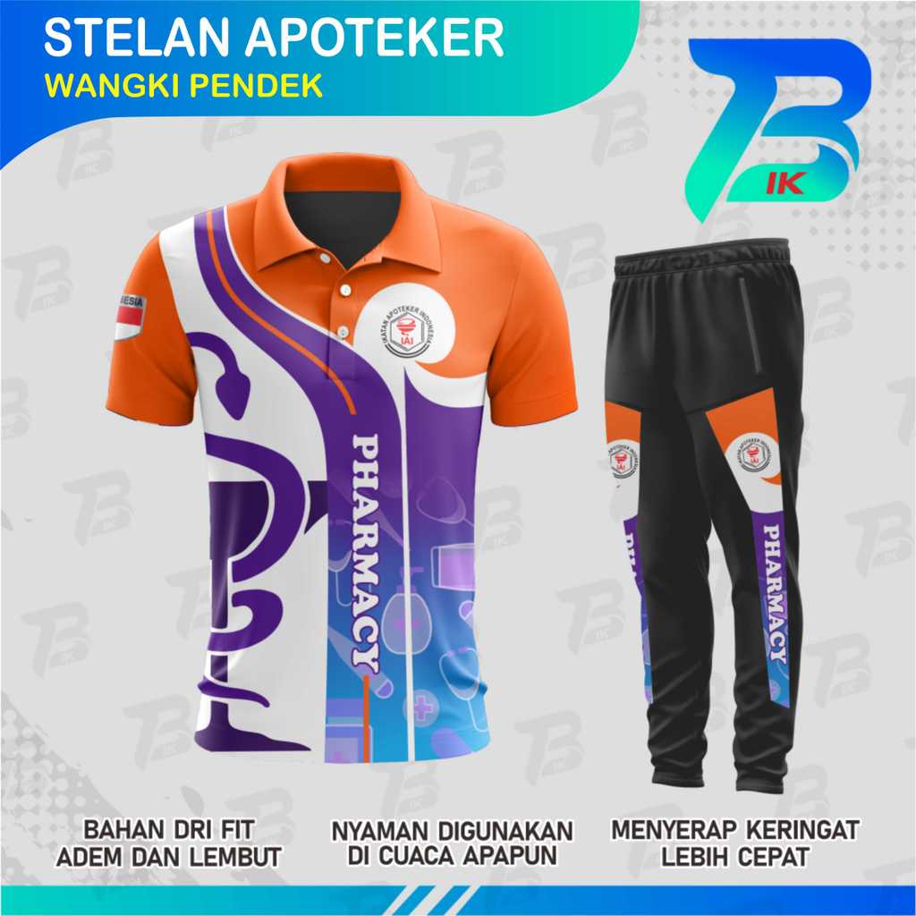 STELAN JERSEY WANGKI PENDEK APOTEKER/KAOS KERAH APOTEKER/ TRAINING OLAHRAGA SPORTY/ POLO APOTEKER