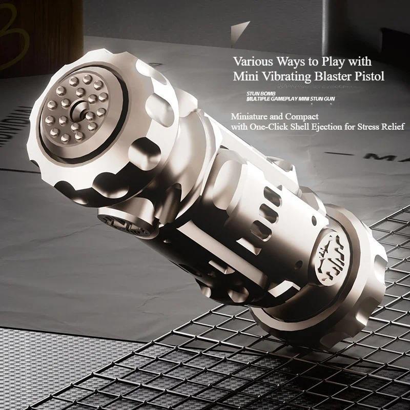 Stun Grenade Fidget Spinner Miniature Pistol Toy Gun with Ejectable Shells Stress Relief Finger Toys