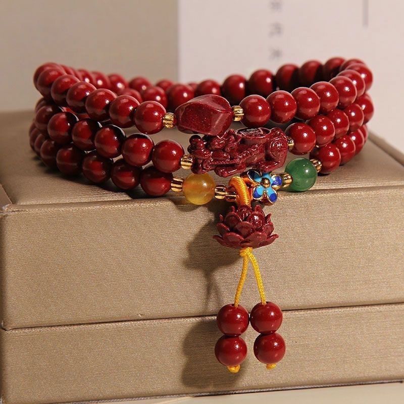 Gelang cinnabar alami, gelang pasir emas ungu, gelang gelang cinnabar multi-lingkaran, perhiasan pen