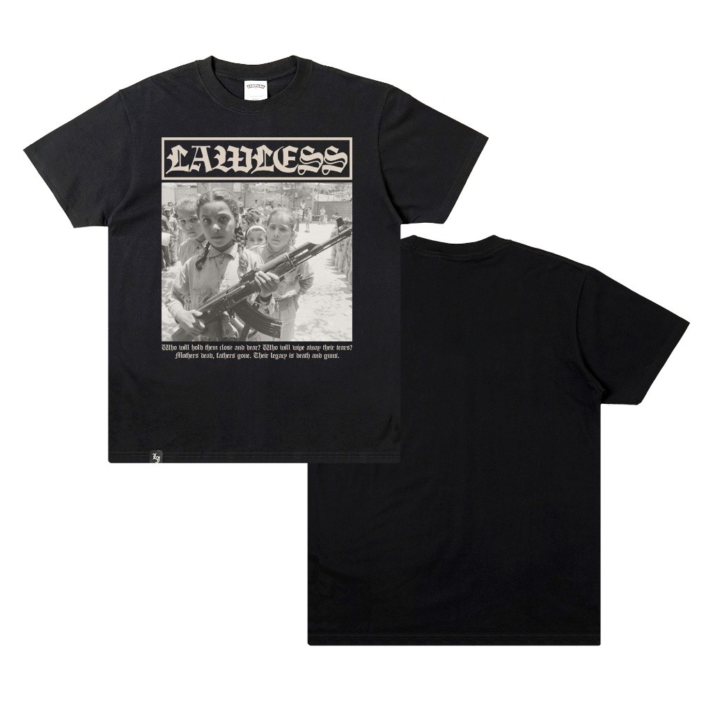 Lawless Jakarta - Children Of War T-shirt - Black Tidur pendek Fashion Hardworking T shirt TOP KAOS