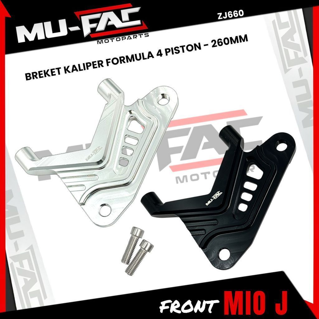 BM Breket MUFAC Kaliper Formula 4 Piston Mio J Ukuran 260mm ALUMINIUM CNC