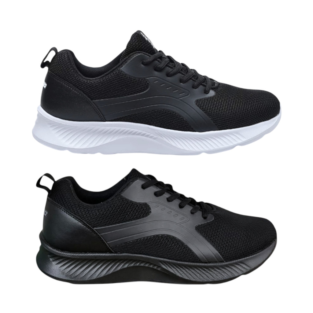 Sepatu Sekolah Hitam Putih Laki-laki Perempuan - Sneakers Casual Loggo PHY Saturnus Neptunus