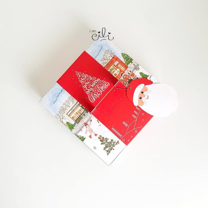 (BOX 22 x 22 x 8 cm NATAL) kotak kue kering bolu lapis toples natal christmas (10 pcs) - BOX LUCINDA