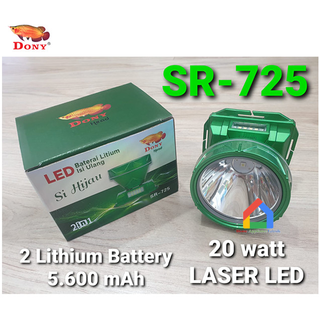 Senter Kepala Dony SR-725 Si Hijau / Dony Senter Kepala SR725 (20 Watt)