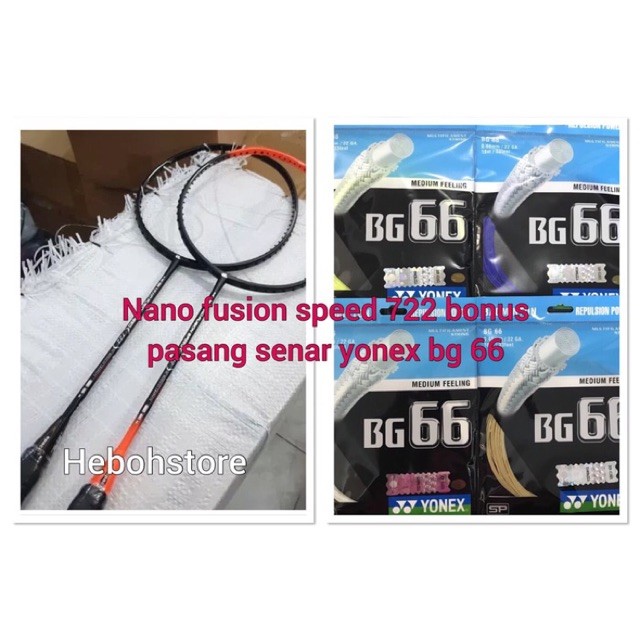 RAKET BADMINTON APACS NANO FUSION SPEED 722 BONUS PASANG SENAR YONEX BG 66 ORIGINAL PROMO