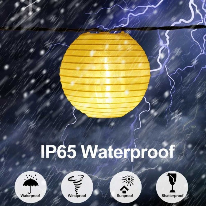 Lampu Lampion Tenaga Surya 5M - Hias Kawat Anti Air Waterproof Solar Cell Outdoor 20 LED 8 Mode Kela
