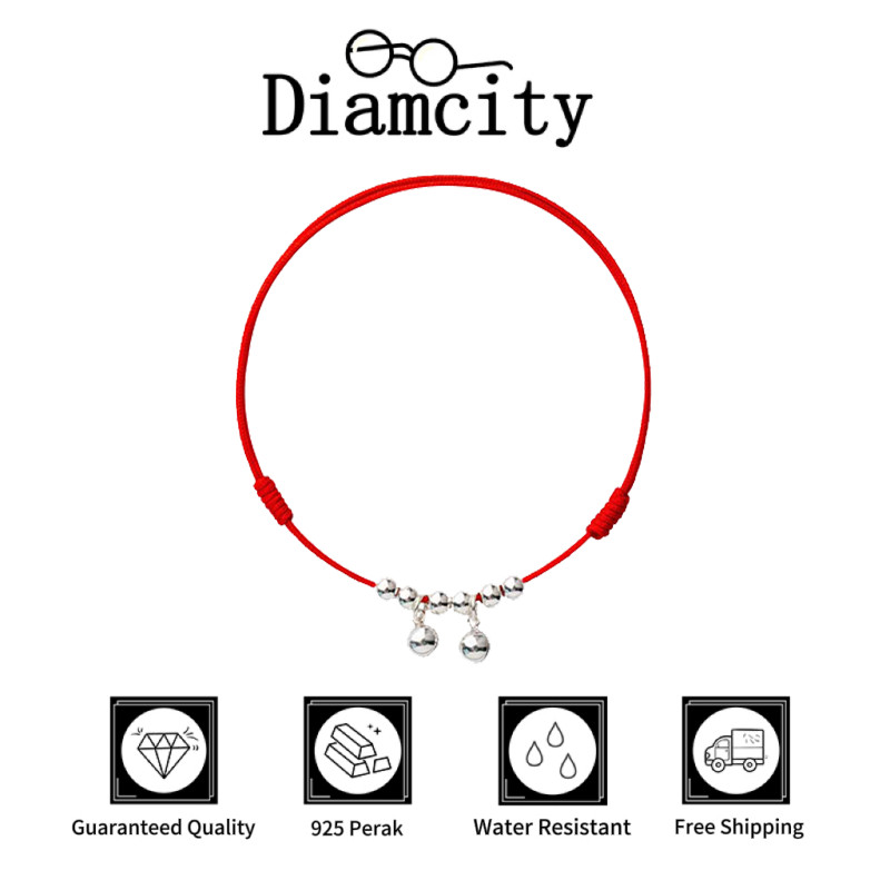 Gelang Kaki Lonceng Tali Merah Sederhana Mewah Ringan untuk Wanita