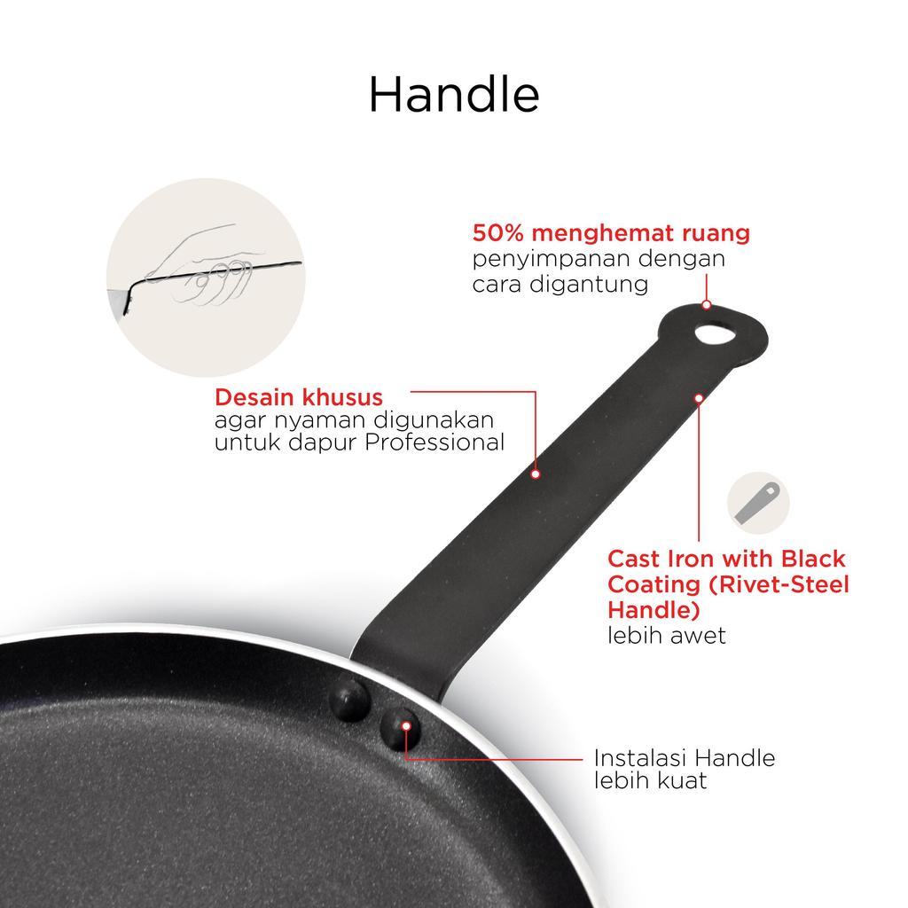 Maxim Pro Wajan Teflon Anti Lengket 25cm Crepiere