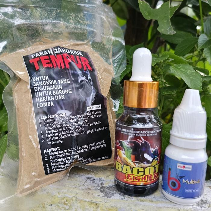 Paket Vitamin semua Burung Bacot Fighter IB Vit Pakan Jangkrik Tempur
