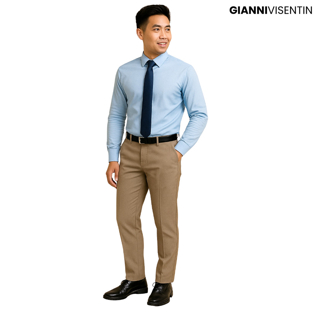 Gianni Visentin Celana Panjang Pria Cream - 4033