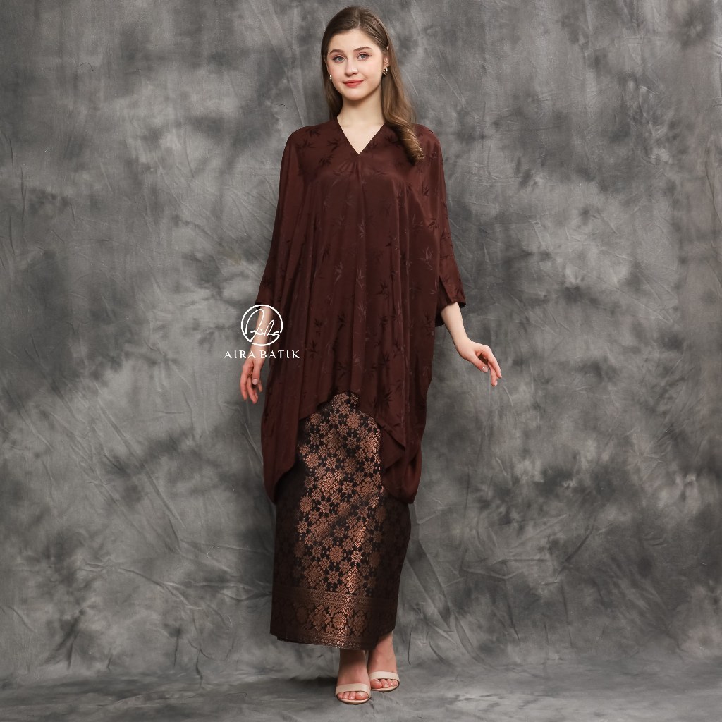 AIRA BATIK_ Alisa Kaftan Tunik | Tunik Kaftan Silk | Tunik Oversize | Tunik Polos | Kaftan Lebaran |