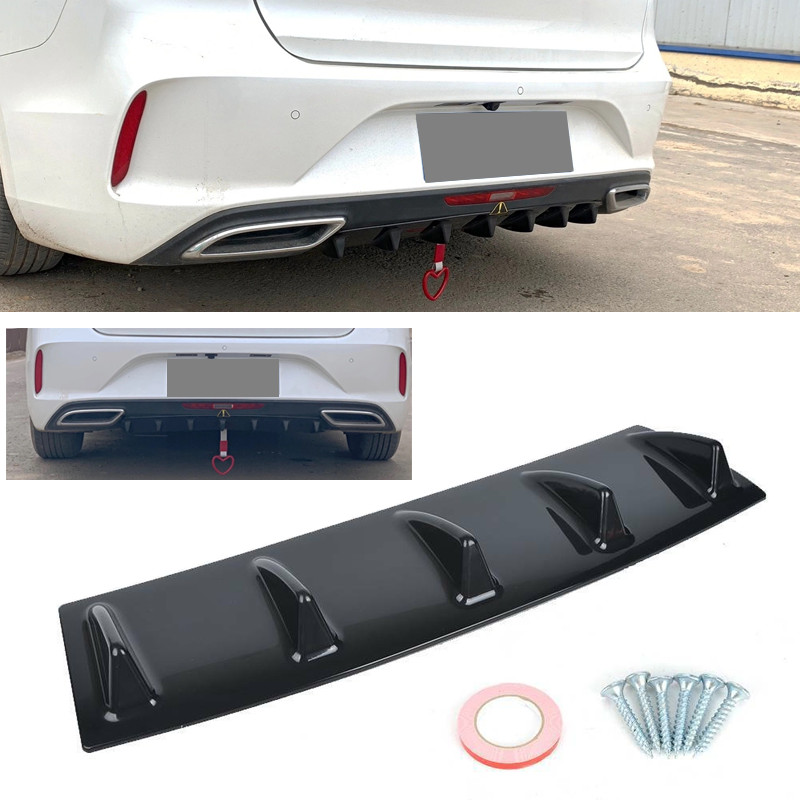 Universal Car Rear Bumper 3 5 Shark Fin ffuser Spoiler Protector For Benz W213 W211 W212 Dacia Duste