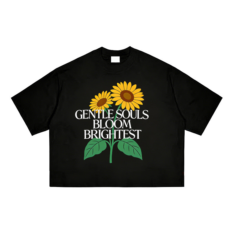 LAZY DAY TREND Kaos Distro Aesthetic Bunga Matahari - Oversize Fashion Wanita Pria Terbaru 2025