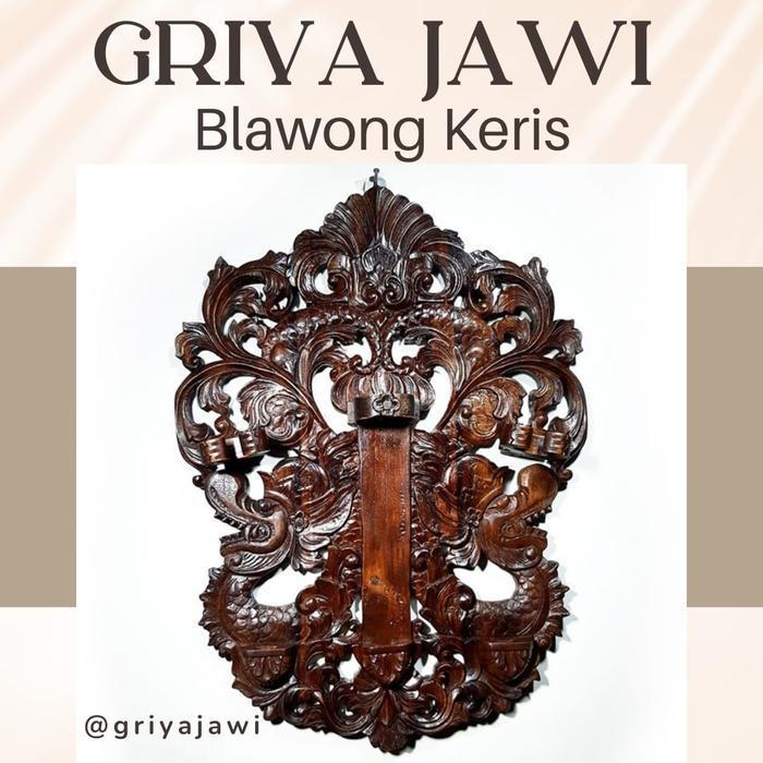 Blawong Keris Isi 3 Kayu Jati Ukir Naga Rojo Kembar BK2