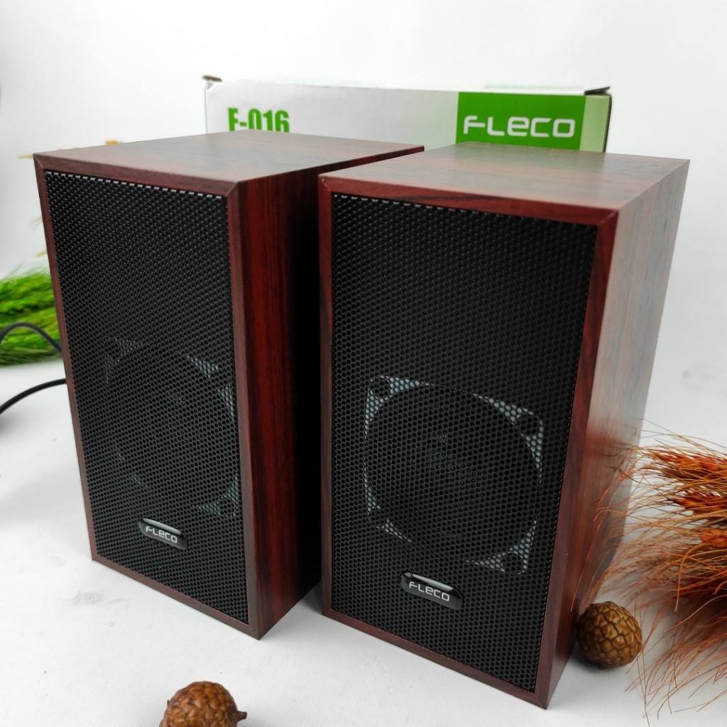 BARU Speaker Kayu Komputer Mini Sound Speaker Komputer Fleco F-016