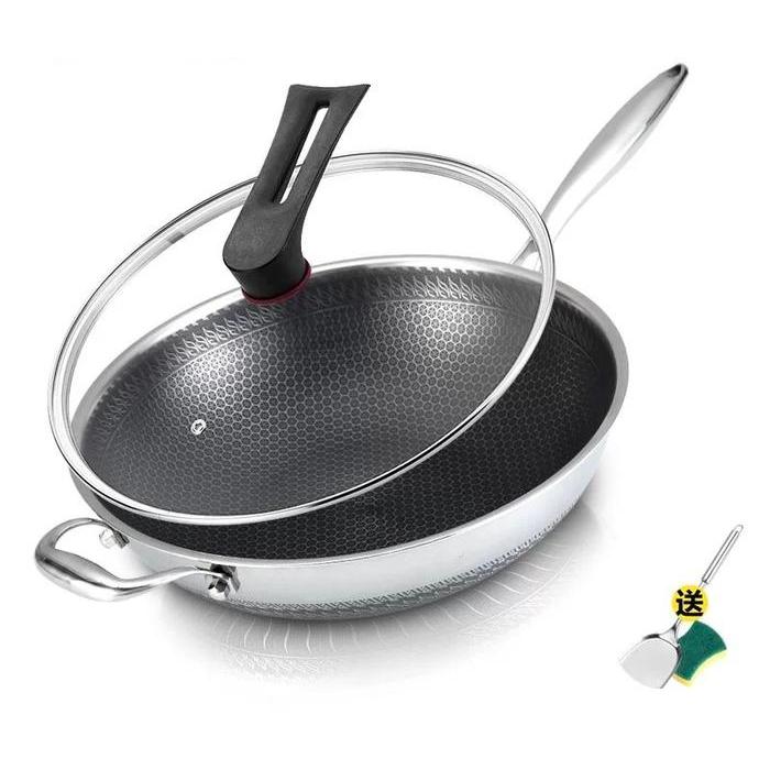 [MS] Wajan Stainless 316 / Kuali Cook Wok Honey Comb[Terlaris]