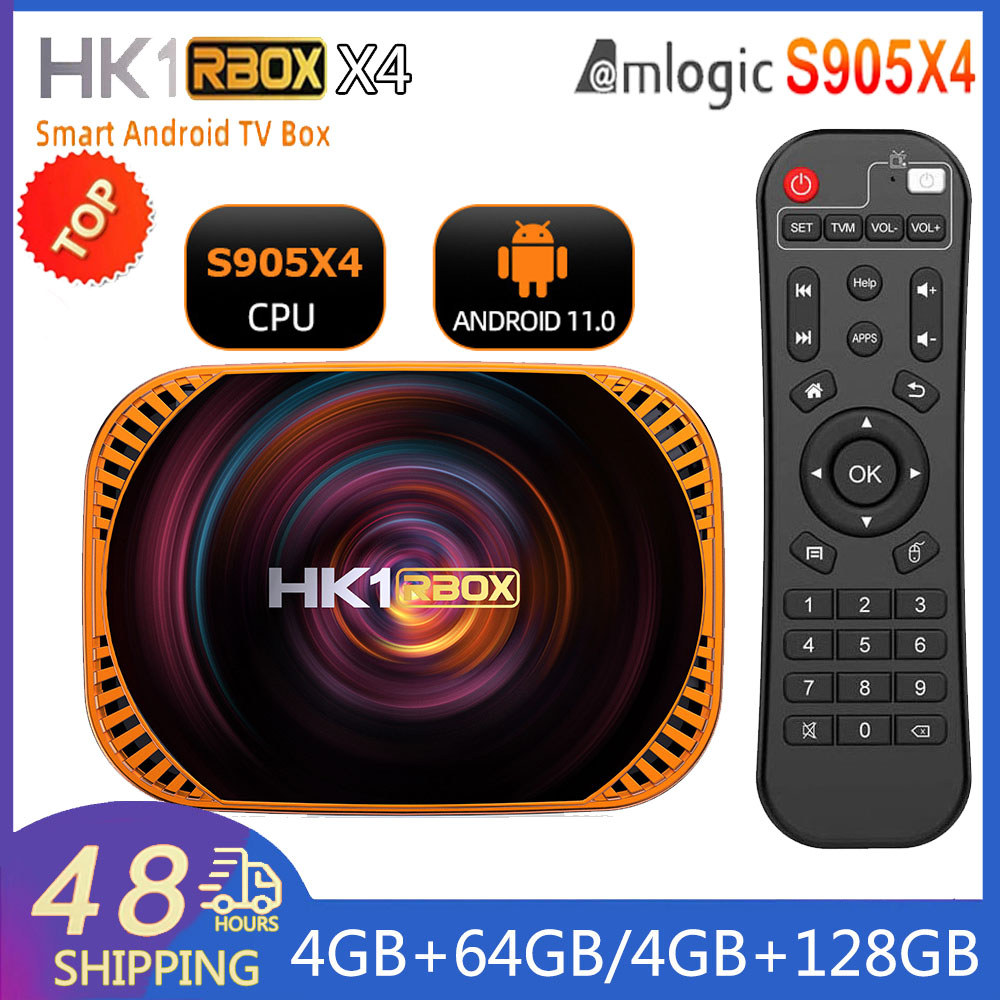 HK1 X4 RBOX Amlogic S905X4 Smart TV Box Android 11 4GB 128G 32GB 64GB Wifi BT AV1 Mea Player TVBOX 4