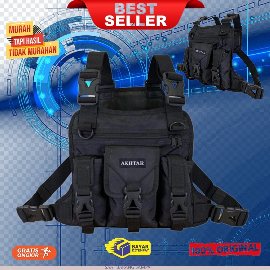 Tas Dada Pria Tactical Hitam Cordura 1000D