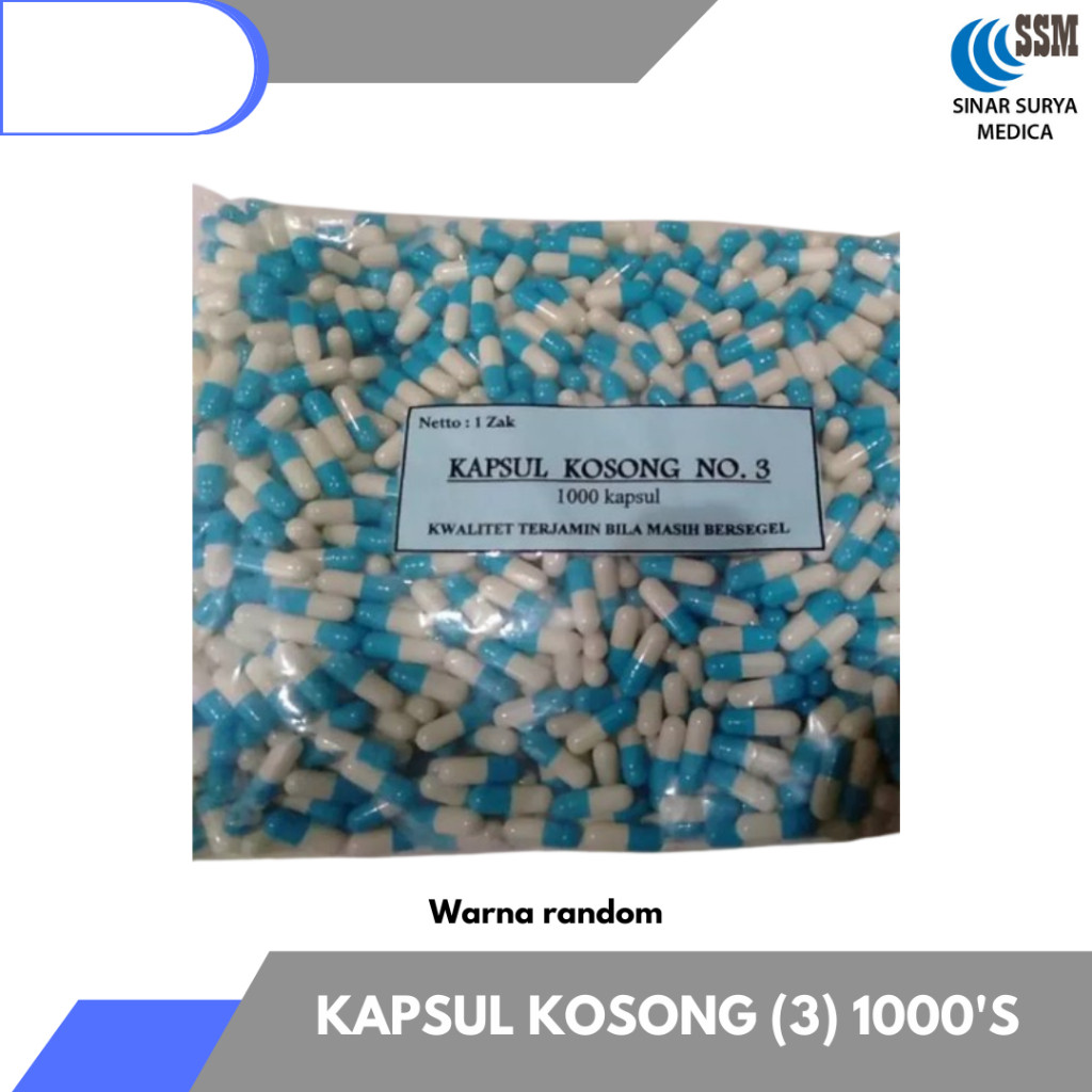 KAPSUL KOSONG (3) 1000'S Kapsul kosong / cangkang obat kosong / cangkang obat