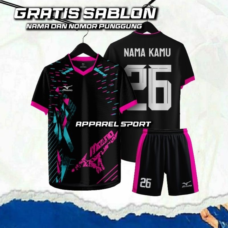 New Baju Bola Dewasa Cewek Cowo Gratis Sablon Nama Nomor 1 Set Baju Celana Jersey Bola/Volly/Badmint