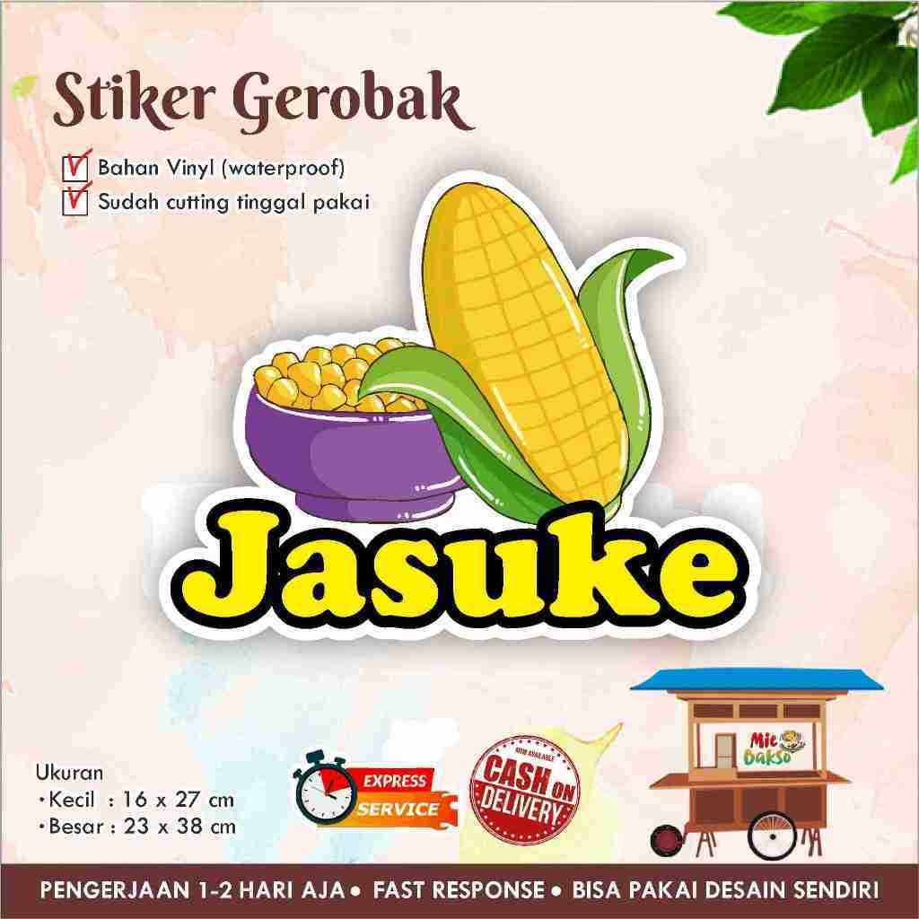 Sticker Kaca Gerobak Vinyl Jasuke / Label Makanan