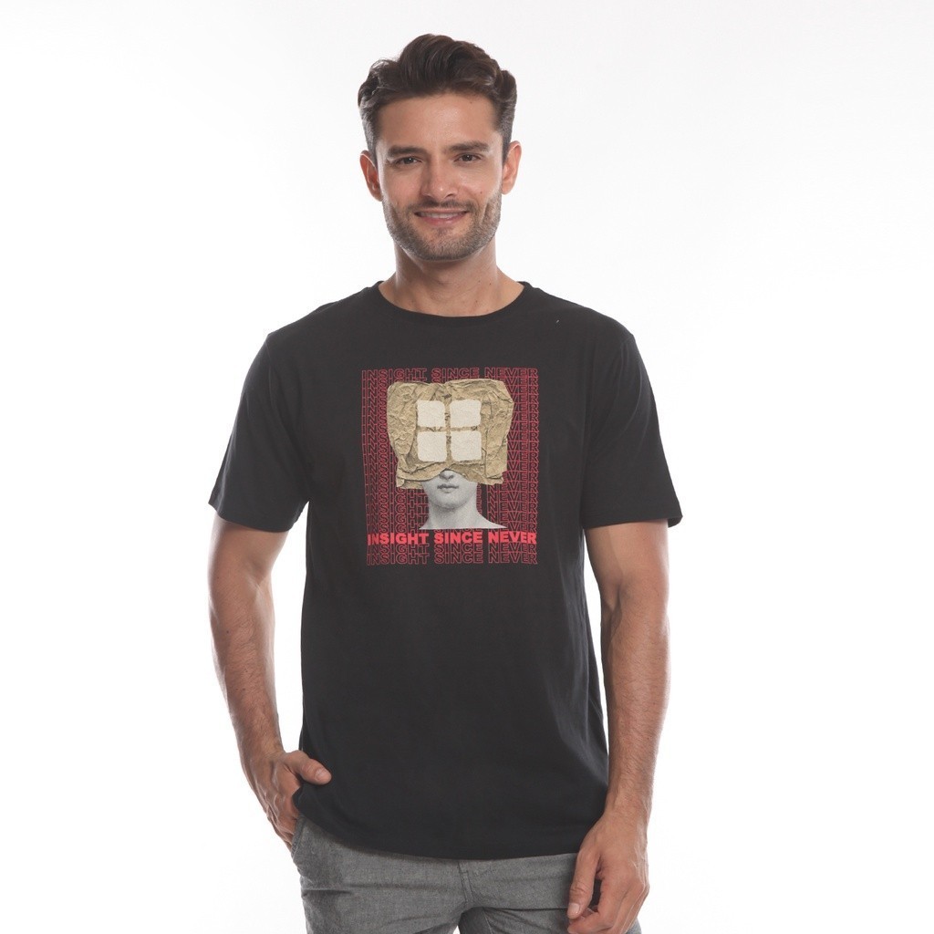 ORI  Insight Kaos Pria Lengan Pendek Black B Bag Head Tee Planet Surf Tee