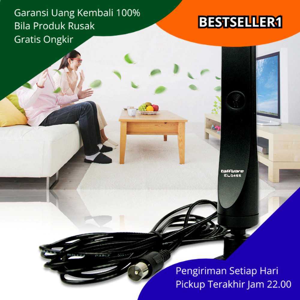 Antena TV Digital Indoor DVB T2 High Gain 16 dBi Penerimaan Sinyal Kuat Jernih Kabel 3M Instalasi Mu