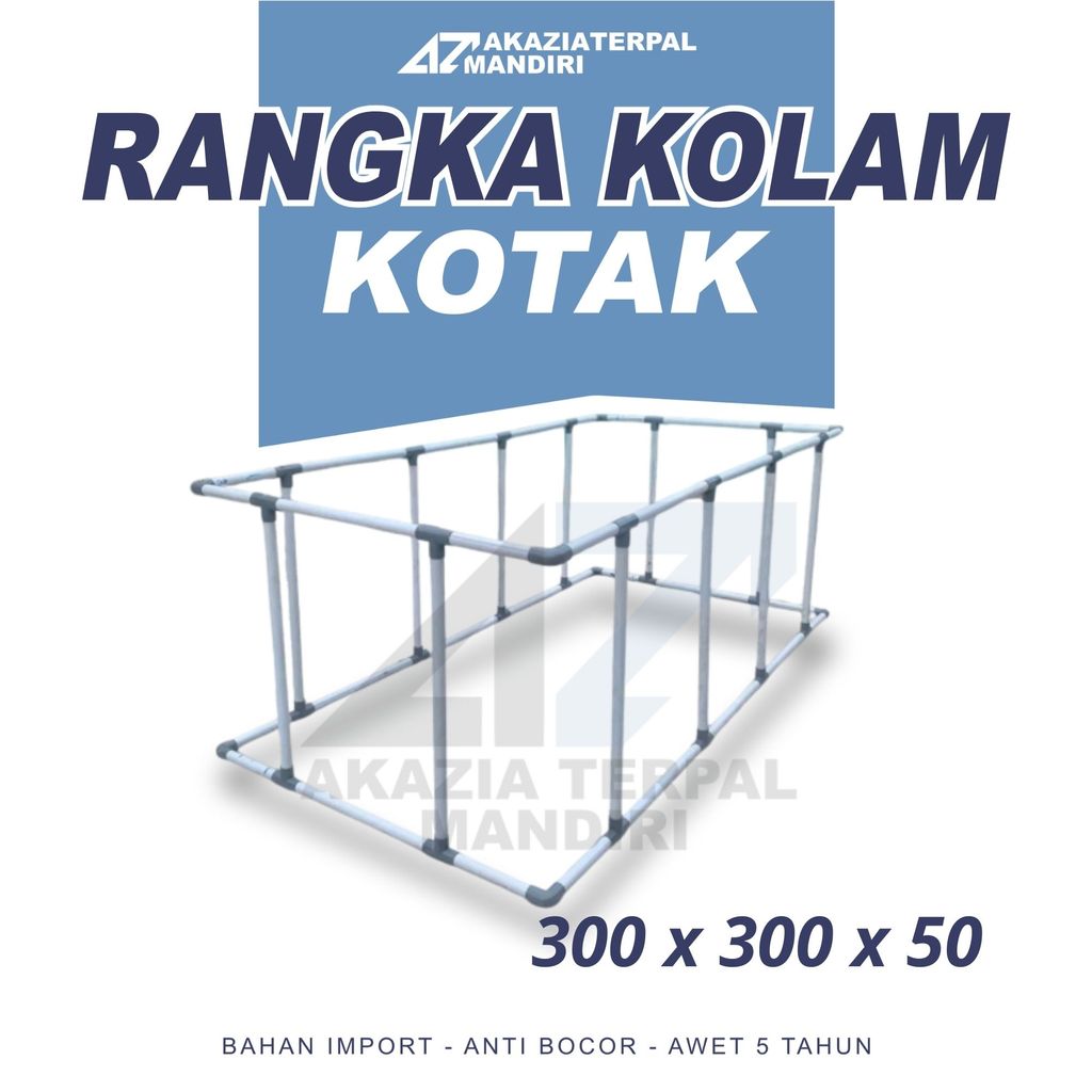Rangka Pralon Ukuran 300x300x50 Untuk Kolam Terpal Kotak Budidaya Ikan Rangka saja
