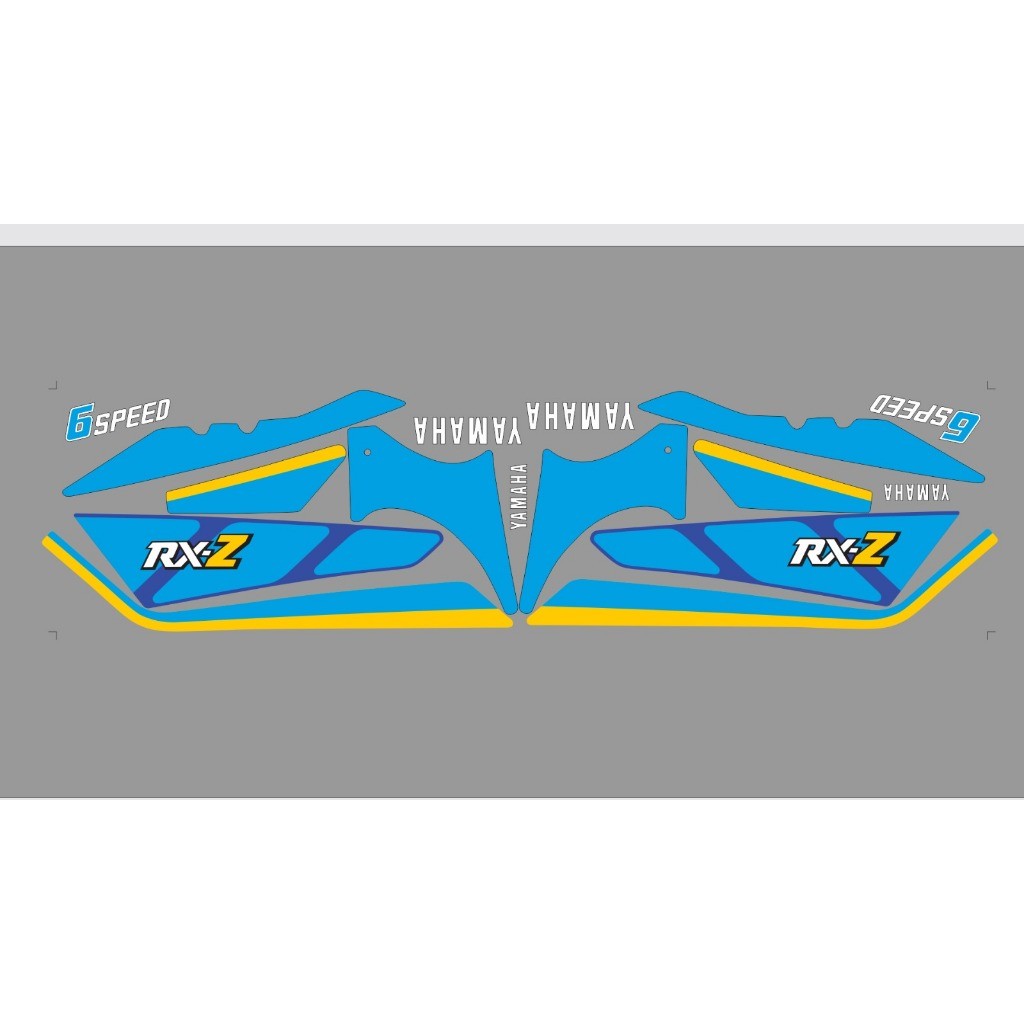 STRIPING STICKER STIKER LIST LIS LES BODY YAMAHA RXZ BIRU TAHUN 90 91 92 93 1990 1991 1992 1993 COPY