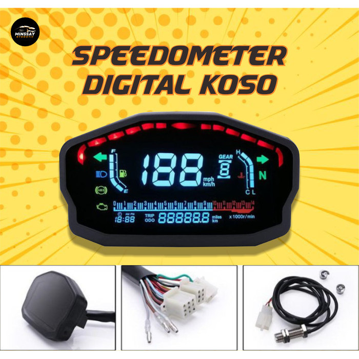 SPEEDOMETER DIGITAL KOSO RX3N SET UNIVERSAL MOTORCYCLE