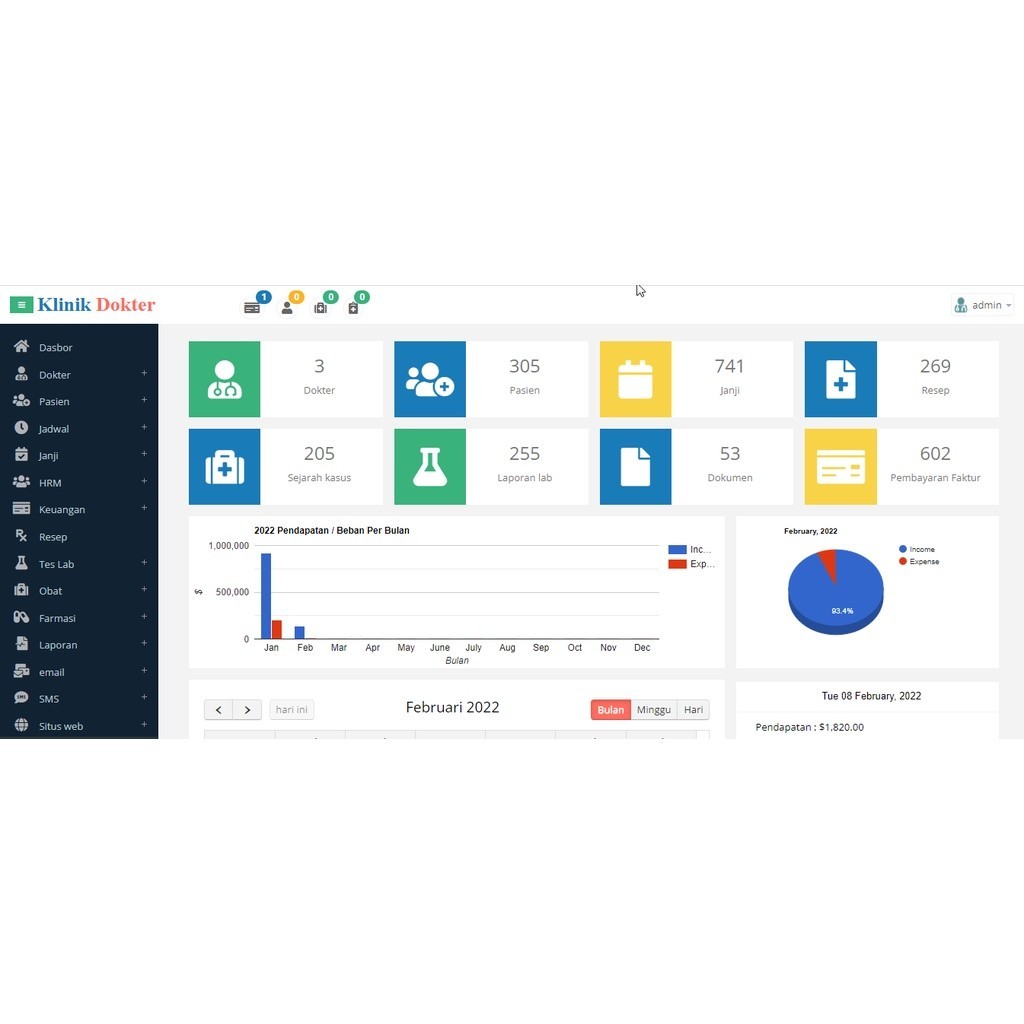 Aplikasi Klinik SIM RS Dokter PHP CI - Codeigniter