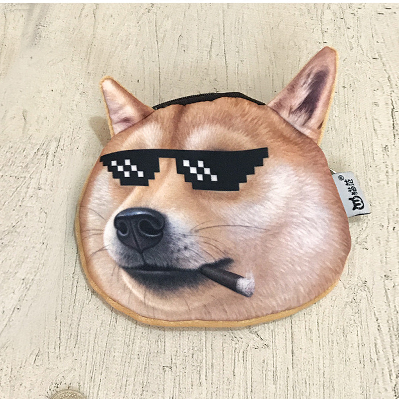 Dompet Koin Wanita Mini Kain Lucu Korea Tas Koin Husky