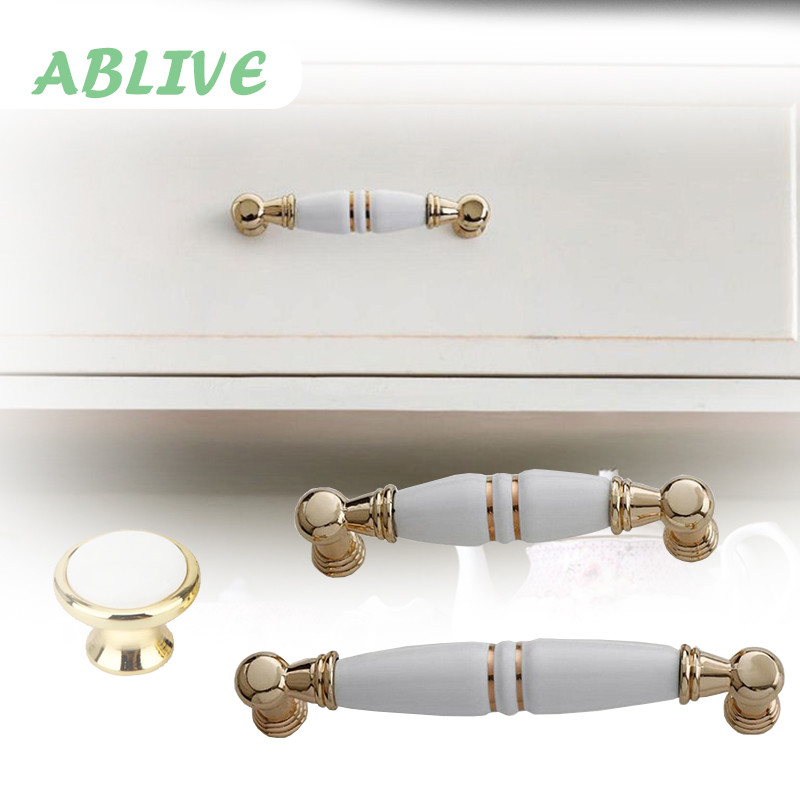 Handle Lemari Minimalis Hendel Pintu Lemari Ceramic Tarikan Gagang Laci Keramik Emas