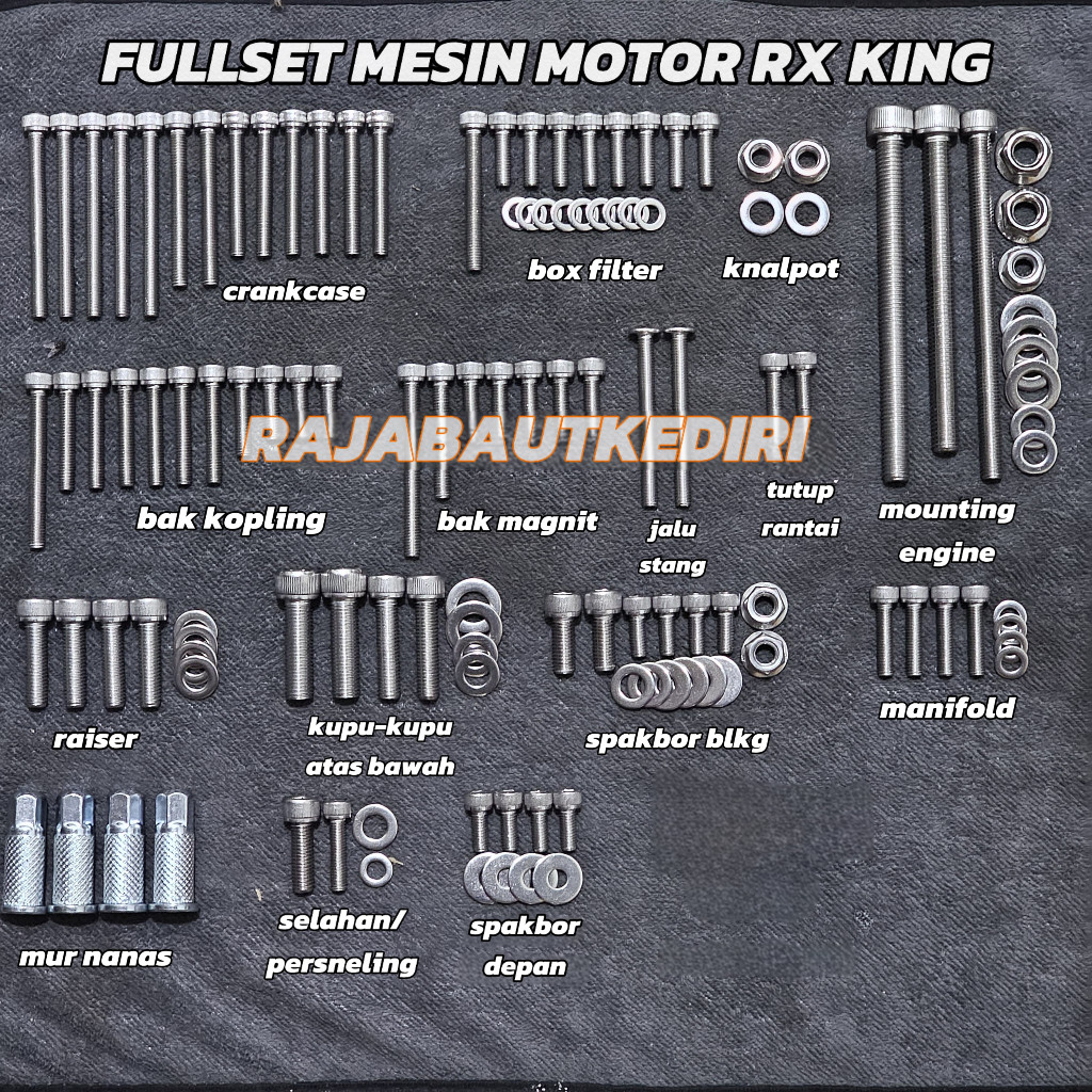 Baut L FullSet Mesin Rx King Stainless The a2-70 (STD)