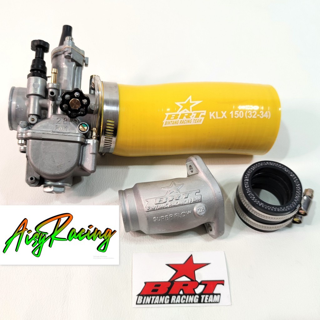 Paket Karburator Karbu BRT + INTAKE + BANANA KLX 150 Dtracker 150 SUPER FLOW