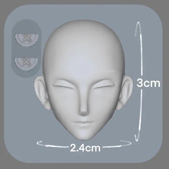 Ultralight Clay Doll Correct Proportion Face Silicone Mold DIY Stone Sculpture Polymer Clay Animatio