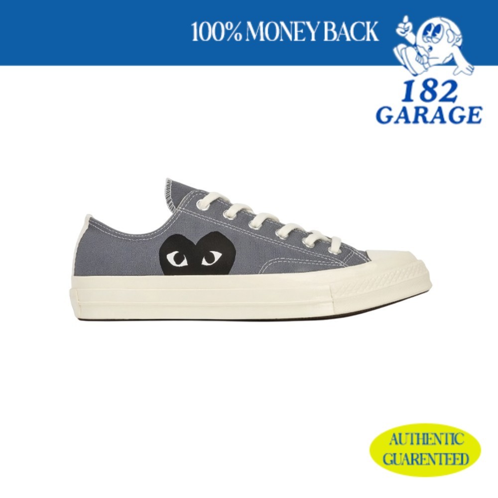 Sepatu Converse 70s CTAS LOW x CDG PLAY Steel Grey